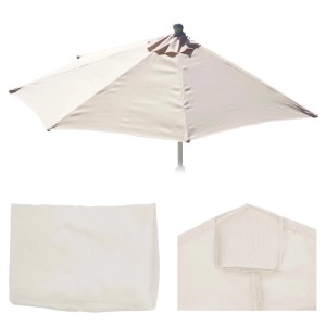 Bezug für halbrunden Sonnenschirm Lorca in Creme, passend für 270 cm Schirme.