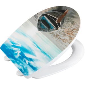 Wenko WC-Sitz Boat mit Bootsmotiv, Thermoplast, Absenkautomatik.