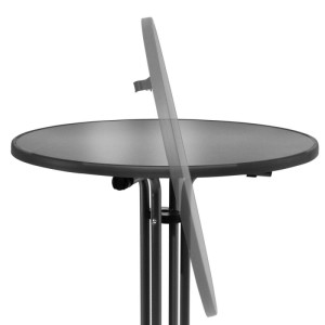 Schwarzer Beautissu Bistroni Bistrotisch (Ø70x70cm) mit Klappfunktion.
