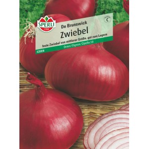 Sperli Zwiebel De Brunswick: Dunkelrote, runde Gemüsezwiebeln, ideal zum Lagern.