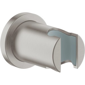 Grohe Rainshower Handbrausehalter in Supersteel: Wandhalterung für Duschbrause mit runder Rosette.