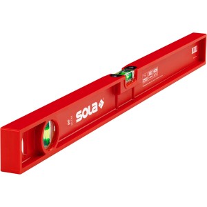 Rote Sola Kunststoff-Wasserwaage, 40 cm, für präzises Messen und kratzfreies Arbeiten.