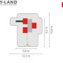 Draufsicht Hy-Land Spielgerät P8S mit Rutsche und Schaukel, Maße: 10,3 x 10,8 m. Premium Douglasie.