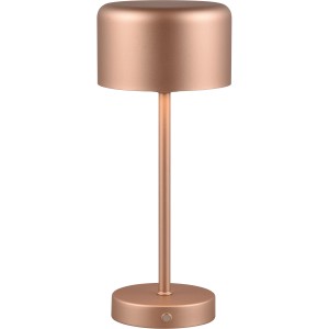 Moderne Reality LED-Tischleuchte Jeff in Coffee mit Akku, Ø 12,6 cm x 30 cm, für stimmungsvolles Licht.