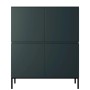 Selsey Highboard Bemmi 100 cm Hoch Dunkelgrün mit Schwarzen Beinen_6