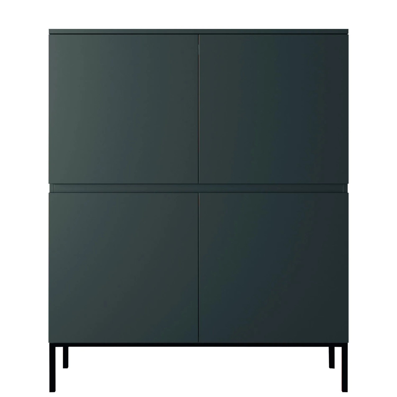 Selsey Highboard Bemmi 100 cm Hoch Dunkelgrün mit Schwarzen Beinen_6