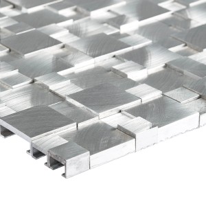 3D Mosaikfliese Aluminium Silver, 30x31,5cm, für Innenräume, hochwertige Wandverkleidung.