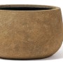 Sandfarbener Kirschke Pflanztopf Rock Line Zalabiya, Ø 45 cm. Übertöpfe für Garten & Balkon.