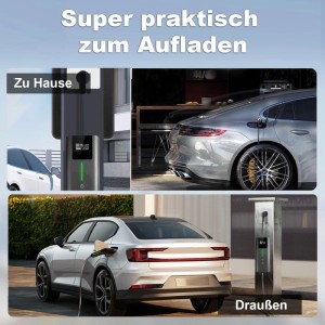 Junsun EV Ladegerät 3.5kw Type 2 lädt Elektroautos zu Hause und draußen. 4m Kabel, 6-16A einphasig.