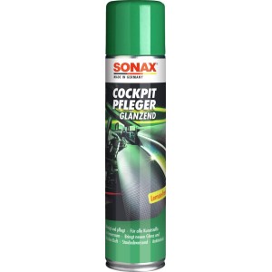 Sonax Cockpitpflege Lemon, 400ml Dose zur Reinigung und Pflege von Auto-Kunststoffoberflächen.