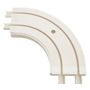 Weißer Gardinia Erkerbogen, 2-läufig, für Gardinenschienen, 90° Winkel.