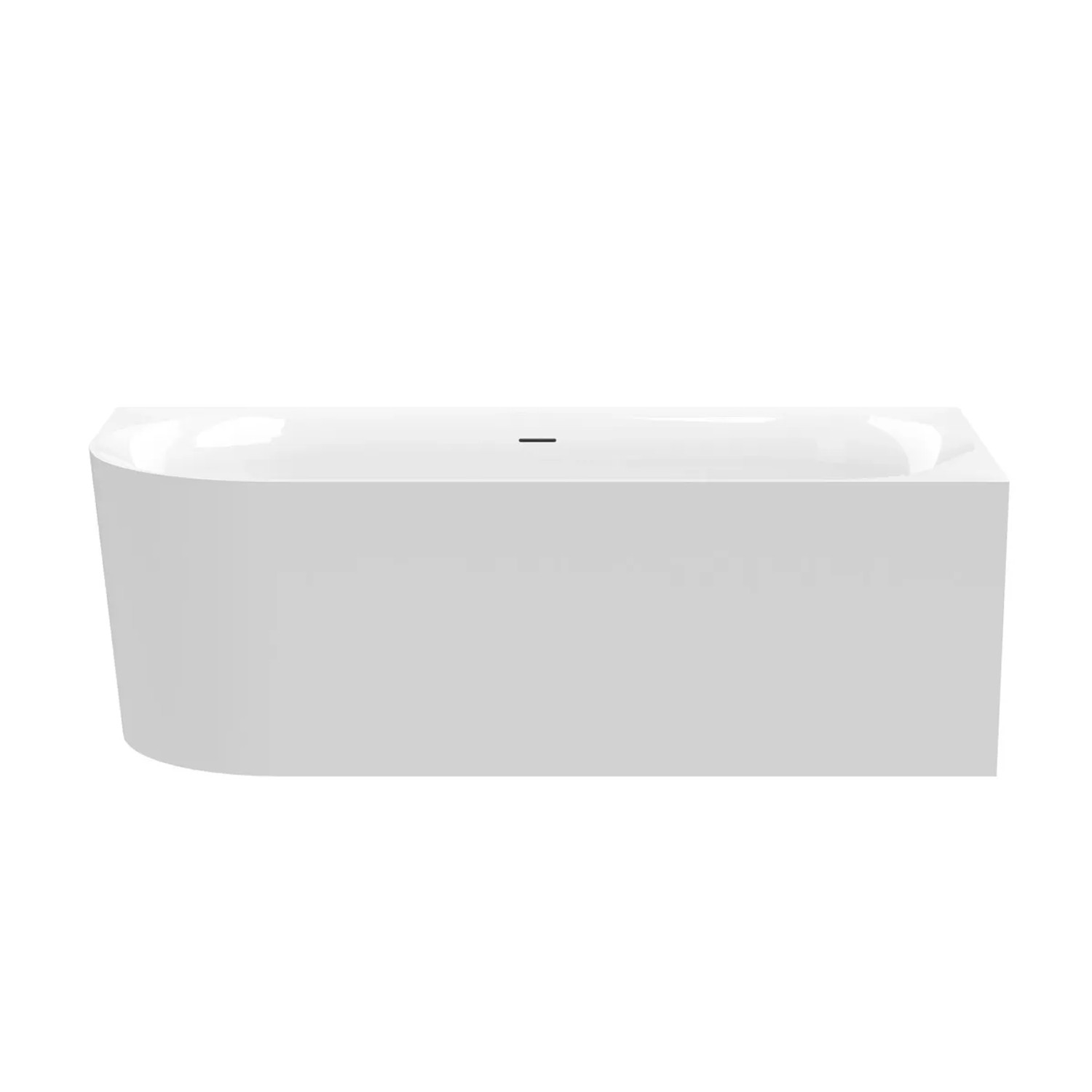 Weiße Ottofond Eckbadewanne Mince Corner Links, 180x80 cm. Moderne Acryl-Badewanne für das Badezimmer.