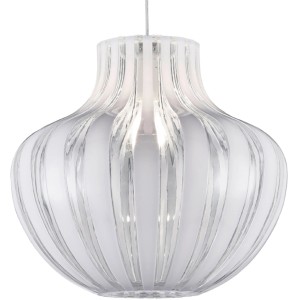 Weiße Trio Pendelleuchte Pumpkin, Ø 45cm, aus Kunststoff-Acryl für Wohnräume.