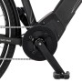 Detailaufnahme des schwarzen Fischer E-Bike Viator 6.0i (44 cm) mit Fokus auf Tretlager, Kette und Pedal.