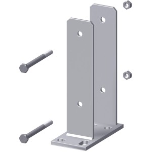 U-Pfostenanker zum Aufschrauben für 9 x 9 Pfosten