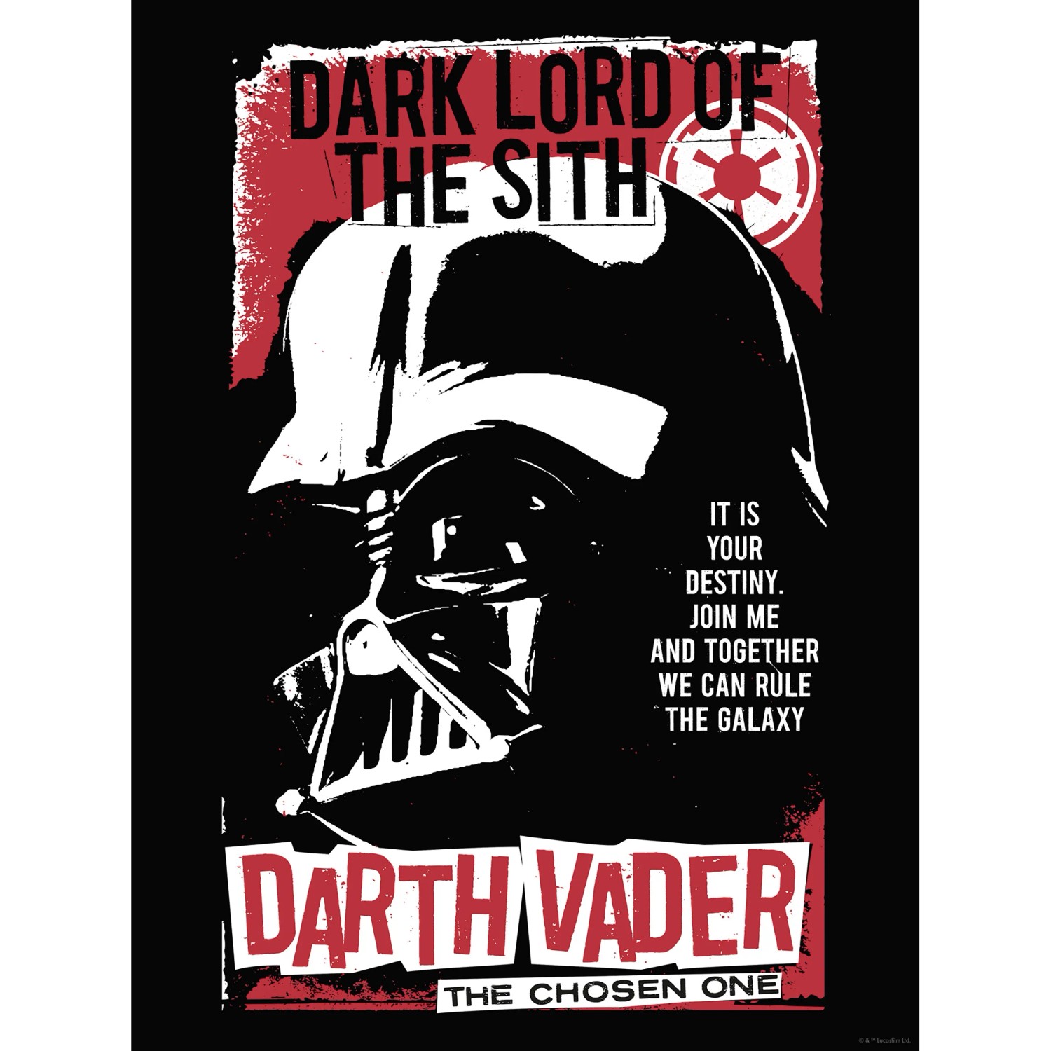 Komar Wandbild Star Wars Darth Vader, rotes Poster mit dem dunklen Lord der Sith.