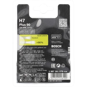 Bosch Halogenlampe GLL H7 Plus90 für PKW: Mehr Licht und Sicherheit im Straßenverkehr.