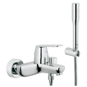 Grohe Eurosmart C Wannenbatterie mit Brausegarnitur, verchromt.