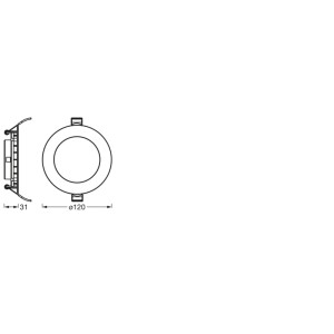 OSRAM SMART+ Matter Recess Slim LED Downlight 120mm TW Weiß (3,2x12cm HxD)