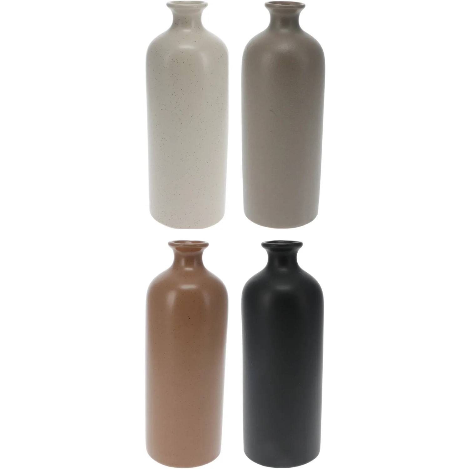 Flaschenförmige Porzellan Vase in verschiedenen Farben, Ø 8,3 cm x 22,5 cm.