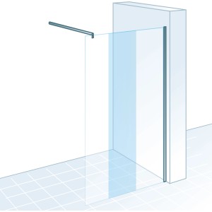 Schulte Walk-In Dusche MasterClass, 140x200cm, Chromoptik, helles Glas. Barrierefreier Duschbereich.