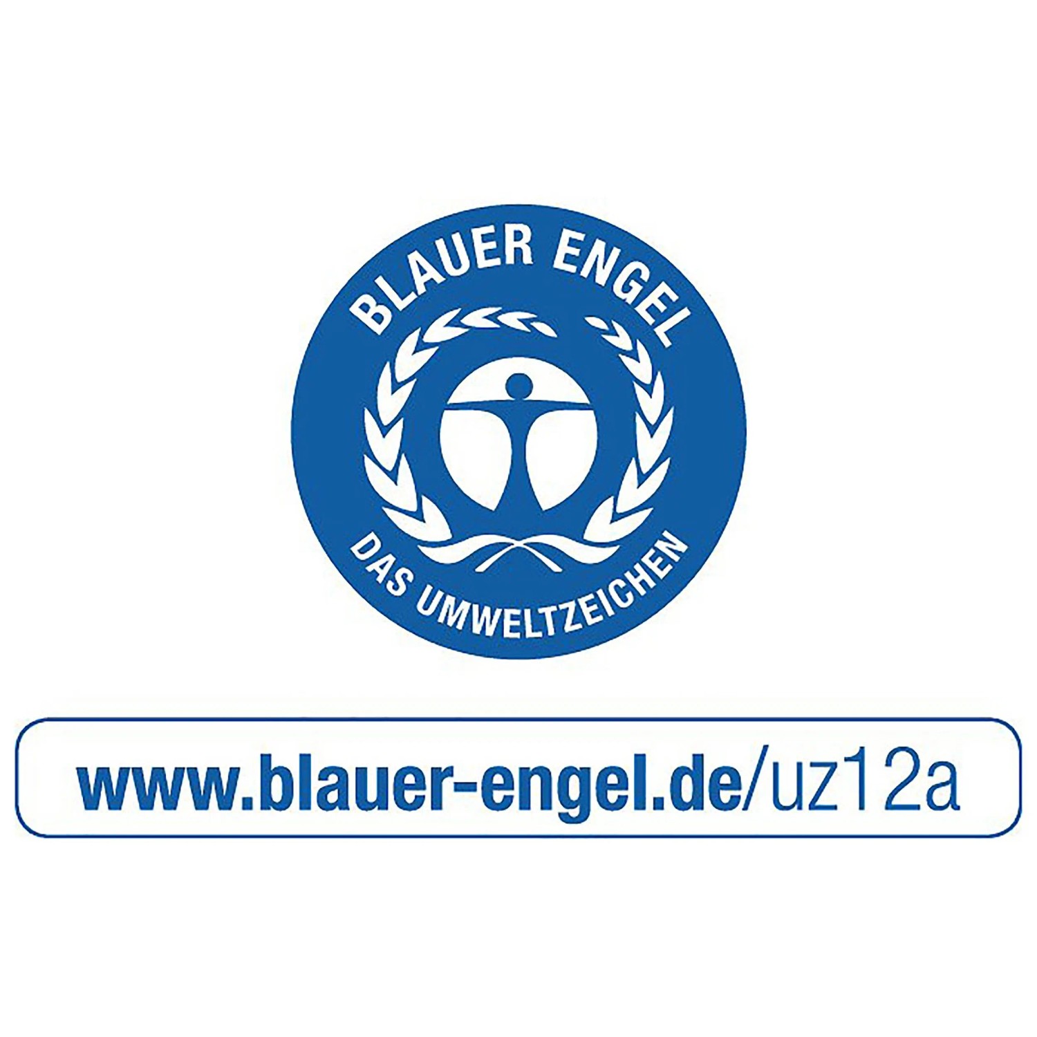 Blauer Engel Siegel für Lacke und Farben mit zugehöriger URL.
