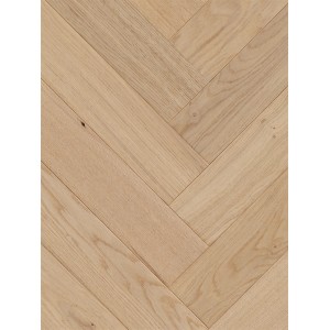 Helles Parador Parkett Trendtime 3 Living Eiche Pure matt im Fischgrätmuster.