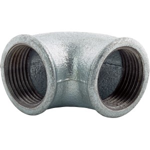 Winkelverbinder 30,3 mm, 90 Grad, aus Temperguss, für Wasserinstallationen.