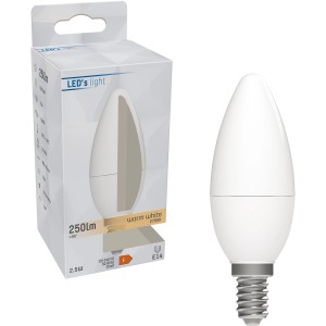 LED-Leuchtmittel E14 Kerzenform C35, 2,5W, 250lm, warmweiß, zur eleganten Beleuchtung.