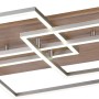 Moderne LED-Deckenleuchte Palma mit Holzdekor und schwenkbaren, eckigen Rahmen.