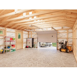 Palmako Holzgarage Andre mit Sektionaltor 557 cm x 576 cm