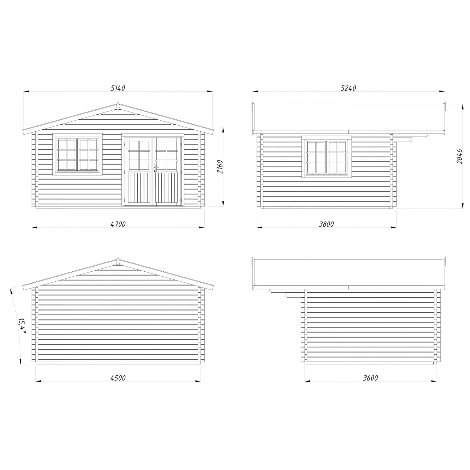Palmako Gartenhaus Helena 450 x 360 cm Lackiert Dunkelgrau-Weiß FSC®_6