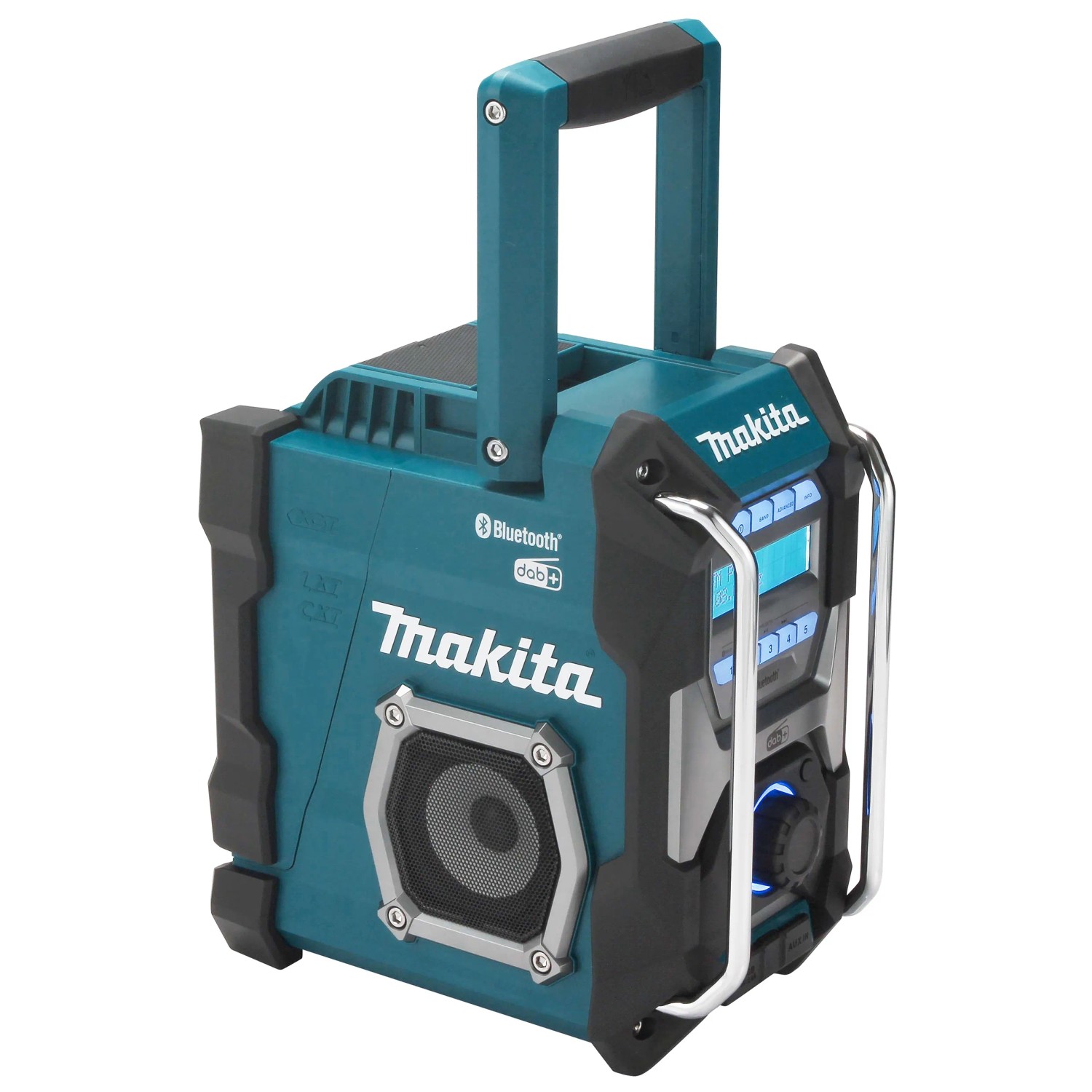 Makita Akku-Radio MR004G: Baustellenradio mit FM/DAB/DAB+, Bluetooth und USB-Anschluss.
