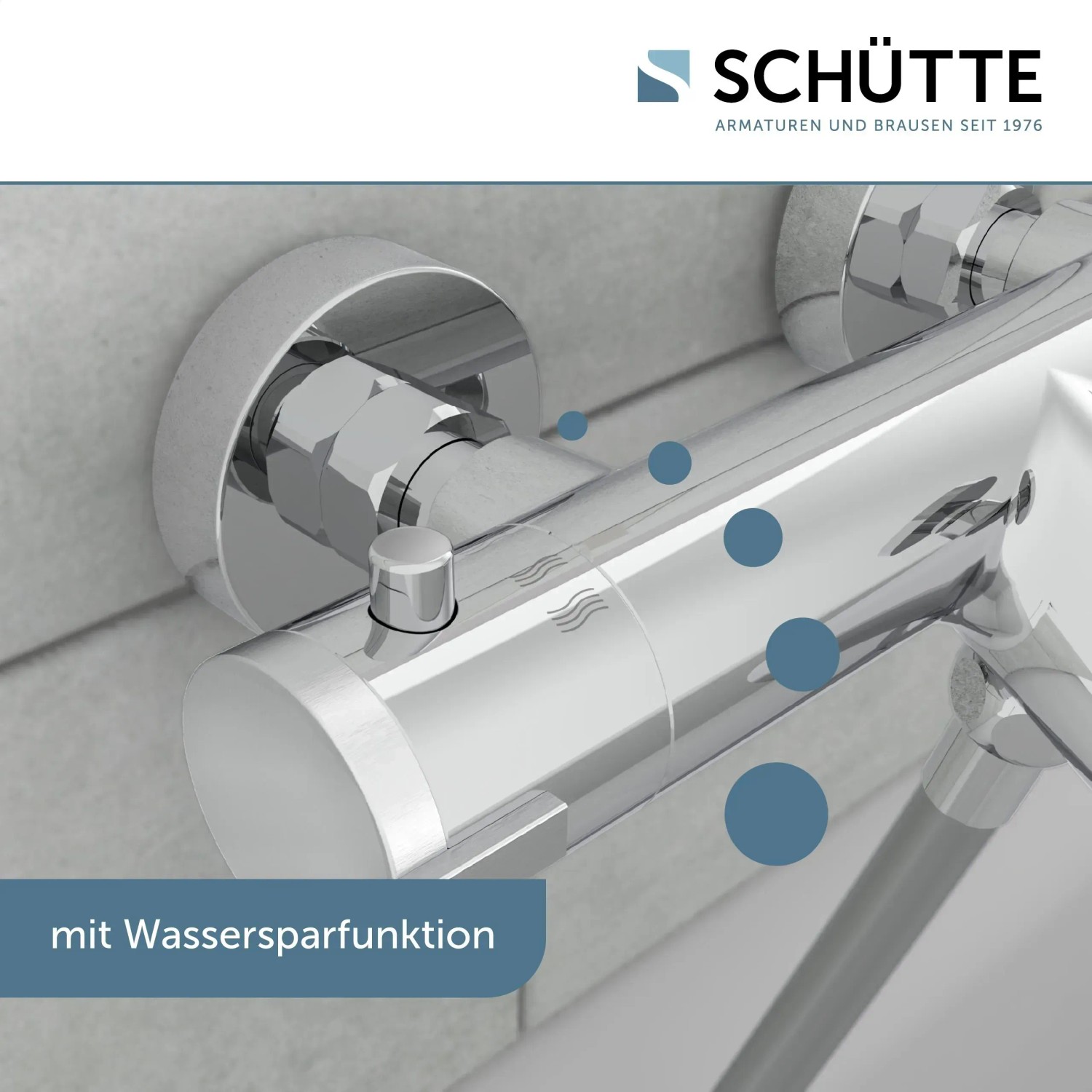 Schütte Thermostat Wannenarmatur London Chrom mit Wassersparfunktion.