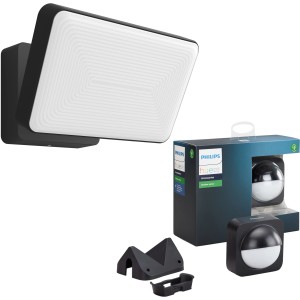 Philips Hue Discover Flutlicht mit Outdoor Sensor: LED-Außenleuchte mit Bewegungsmelder.