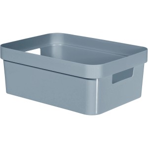 Curver Infinity Box, 26,6x35,6x13,6 cm, hellblaue Aufbewahrungsbox mit Griffen.