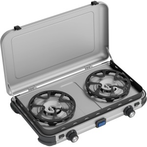 Campingaz Camping Kitchen 2 Maxi Gaskocher mit zwei Brennern und Deckel, ideal für Camping & Outdoor.