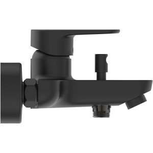 Ideal Standard Cerafine O Wannenarmatur Aufputz in Silk Black, seitliche Ansicht.