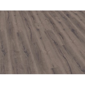 Laminatboden Excellent Eiche Ambience, dunkles Holzdekor mit Maserung.