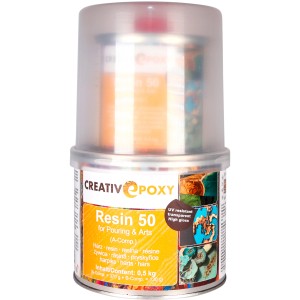 CreativEpoxy Resin 50, 0,5 kg Epoxidharz für Spezialspachtel-Anwendungen.