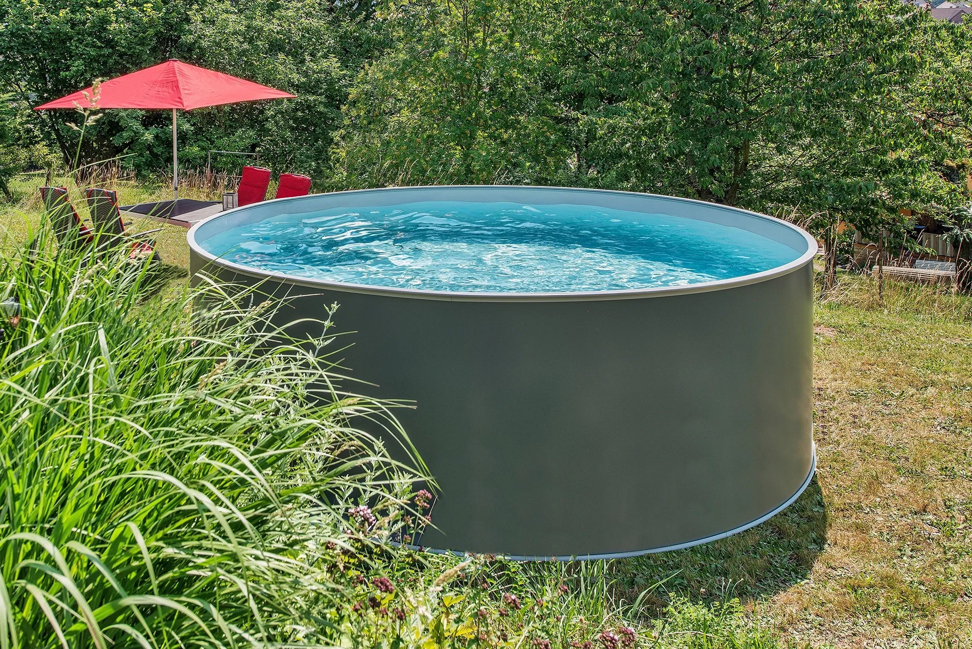 BWT Rundpool-Set Premium Ø 4 m x 1,2 m Anthrazit kaufen bei OBI