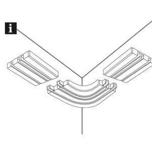 Gardinia Erkerbogen GE3, 3-läufig, weiß, für Gardinenschienen. Detailansicht.