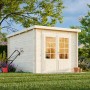 Palmako Gartenhaus Ella 240 x 300 cm Lackiert Dunkelgrau-Weiß FSC®