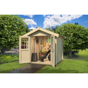 Weka Holz-Gartenhaus Satteldach Unbehandelt 230 cm