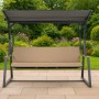 Beiges Kissen für 2-Sitzer Hollywoodschaukel, 110x60x50x7cm, für entspannten Komfort im Garten.