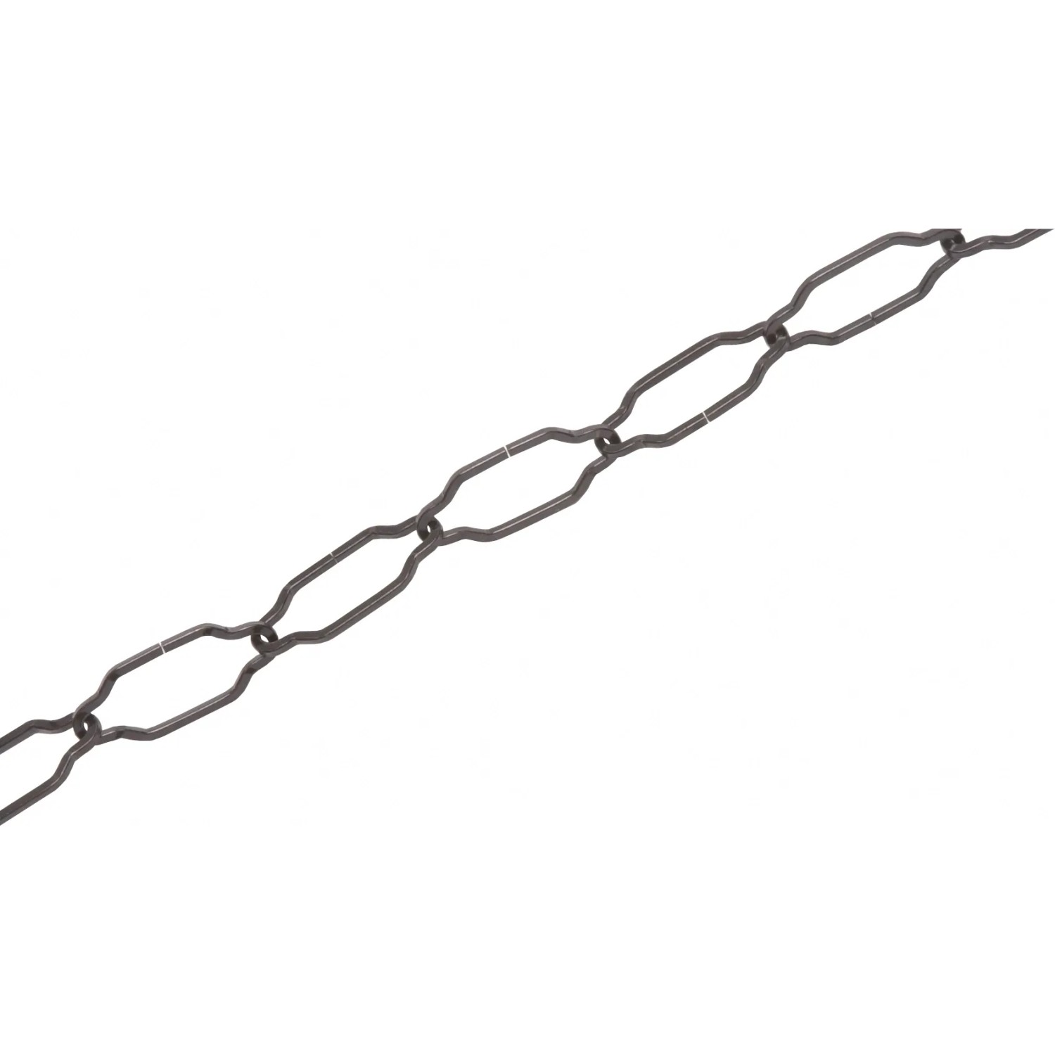 Schwarze Zierkette, Vierkant, geschweift, 2,8 mm, als Meterware.