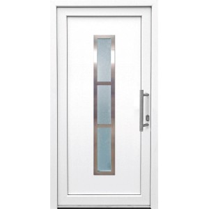 Kunststoff-Haustür 100 cm x 200 cm K014 Anschlag Rechts Weiß