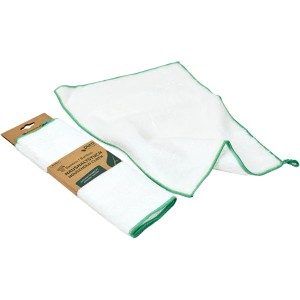 Coronet Puro Bambus Haushaltstuch, weiß mit grünem Rand, 30x40 cm.