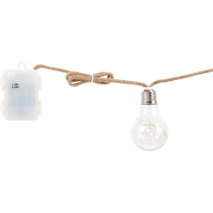 LED Deko-Lichterkette Montevago mit warmweißen LEDs und Hanfseil. Gemütliche Beleuchtung.