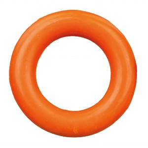 Oranger Jollypaw Ring aus Naturgummi, 9 cm Durchmesser, für Hunde.